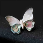 Vintage Shell Lady Insect Corsage Delicate Quality Butterfly Brooch