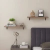 Wall-mounted floating shelf 2-piece display stand room kitchen office cream gray