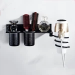 Wall-Mounted Storage Racks Aluminium Alloy Creative Suction Cup Hair Dryer Holder Comb Rack Stand Bathroom Accessories
