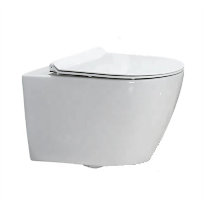 Wall mounted toilet bowl ceramic sanitary rimless  wc toilet wall hung for European market