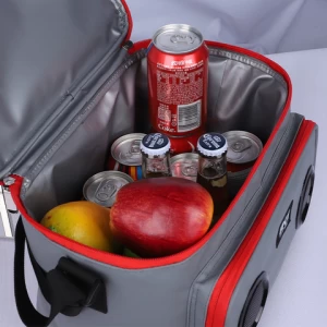 Waterproof 12 Cans Soft Ice Cube Wide Best Insulated Tote Cooler Bag with Speaker for Outdoor Travel Beach