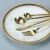 Import Wedding 18/10 stainless steel spoon fork and knife gold cutlery set, gold plated eating utensils cutlery flatware set from China