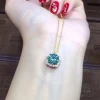 Wedding luxury 3 carat eight heart eight arrow plated pt950 Emerald Charm Pendant Necklace Ring Jewelry