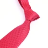 Wedding Red Necktie Silk Woven Jacquard Plain Ties Gorgeous Groom Tie