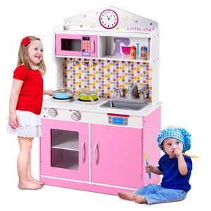 WEIFU  Ready to ship miniature Kids Wooden Pretend Cooking Play Kitchen Set toys for christmas gifts