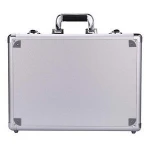 WETRUST Small Aluminum Hard Case Briefcase Silver Carrying Case Flight Cases Portable Equiment Tool Case Box