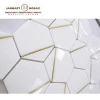 White Marble Tile Luxury Marble Hexagon Glass Mosaic Stone Watejet Mosaic Marble Golden Select Mosaic Wall Tiles