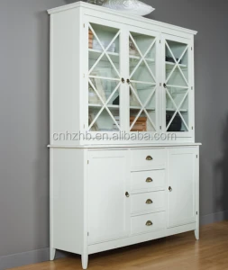 White wood Glass sideboards/Home Decorative Cupboard Showcase/ Classic Sideboard cabinet