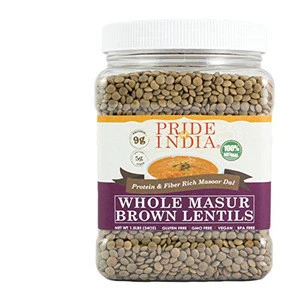 Whole Brown Crimson Lentils (1.5 Lb, 680 gms)
