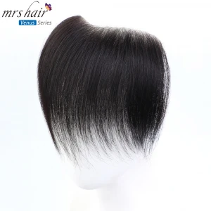 Wholesale 4x18cm Brazilian Human Hair Piece V Style Front closure Wig 6" Short Remy Hair PU Skin Base Natural Hair Men Toupee