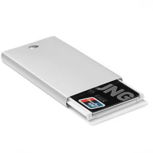 Wholesale cardholder metal card case aluminum card box automatic pop up press button credit card holder wallet rfid