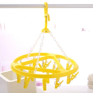 wholesale cheap PP plastic heavy duty windproof drying hanger rack for kids woman lingerie socks pants with 20 pegs