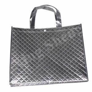 wholesale customized promotional silver metallic non woven bag