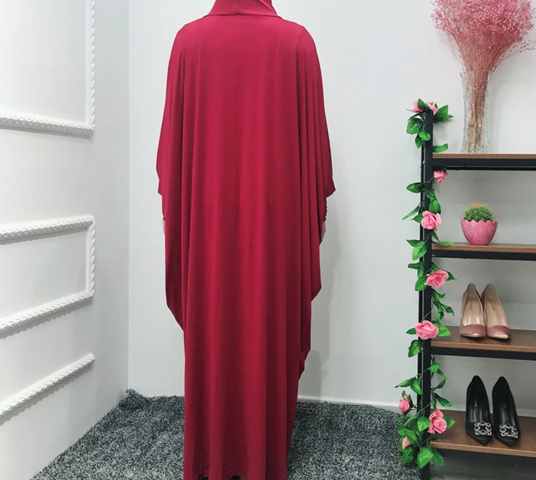 Wholesale Muslim Dubai Ramadan Abaya Islamic Clothing Dress Loose Large Size Stretch Prayer Dress Khimar Robe