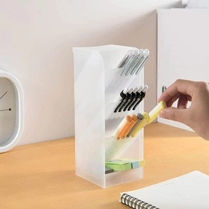 wholesale office stationery  Creative simplicity wheat straw Pen container Multi layer pen holder set