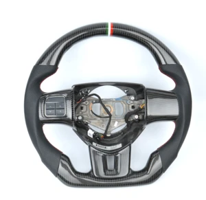 Wholesale price universal alcantara led available carbon fiber modified perforate leather car steering wheel for Fiat
