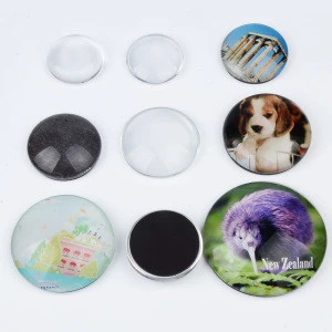 Wholesale Round Square Heart Custom Glass Crystal Fridge Magnet For Promotion Souvenir