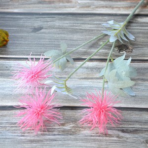 Wholesale sea urchin flocking  Artificial Flowers Wedding Decor Simulation Bride Bouquet for Home Garden decor