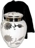 Wholesale small Brass Cremation Urn Memorial Container White Rare Handicraft with Bag Lovely Sunflower modern Design Funeral jar