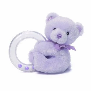 wholesale soft toy baby rattle bear , plush stuffed animal baby bear rattle