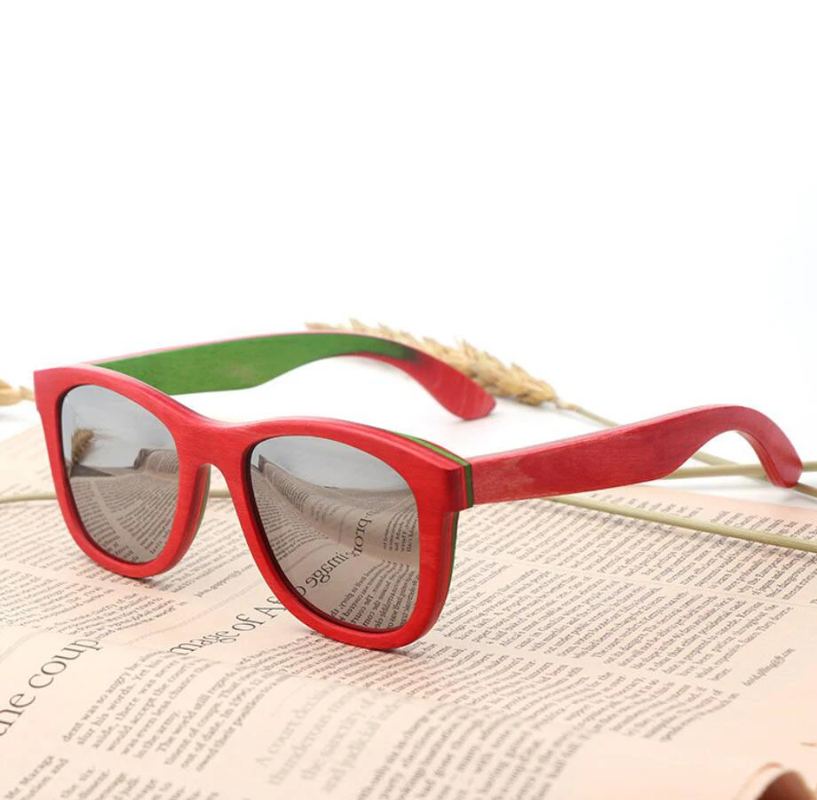wholesale sun glasses sunglasses china skateboard colored Wooden Frame Handmade Wood Glasses sunglasses