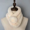 Wholesale winter warm ladies imitation rabbit fur scarf thick warm artificial rex rabbit fur pom-pom scarf