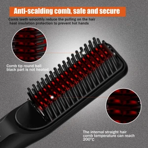 Wholesale Wireless beard hair straightener Portable Electric Beard Hair Styling Comb Mini Straightener Ceramic Brush