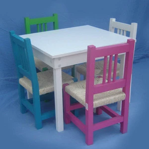 Wholesale wooden colorful furniture children table chair set