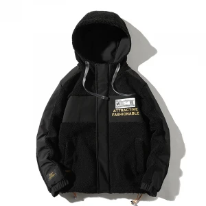 Winter sherpa fleece jacket mens Fashion Classic polar fleece hooded coats outdoor warm zip jackets