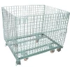 Wire mesh container for storage/collapsible wire mesh container with casters/wire mesh quail cage