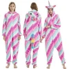 Womens winter onesie zipper animal pajamas sleepwear unicorn kigurumi costume