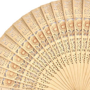 Wooden Japanese Folding Carved Hand Fan Sunflower Fragrant Print Bamboo Crafts Elegent Dancing Fan Home Decorations