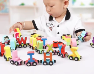 Wooden Magnetic Alphabet Letter Train Toy
