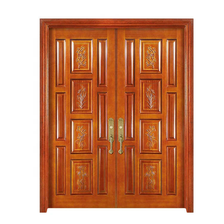 wooden main door window modern design villa entrance main carving solid wooden door