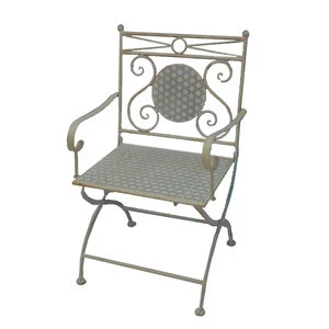 Wrought iron outdoor garden arm  chair