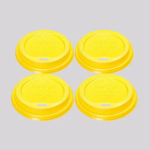 Yellow color accept customized CPLA disposable coffee cup lid