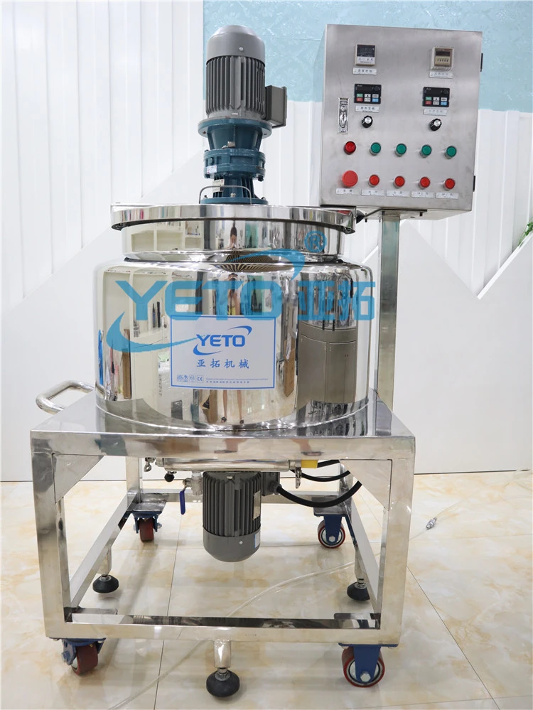 YETO Industrial Cosmetic Liquid Mixer Detergent heated Mixing Reactor mixing tank with agitator blender