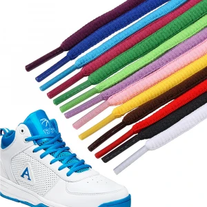 Youki custom fashion good quality half round shoe lace 6 mm wide 0.5-1.8m length , wholesale custom Oval shoelaces