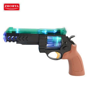 Zhorya battery operated plastic musical flash light toy gun revolver