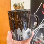 Zogift wholesale new Nordic Ceramic coffee mug 3D Love Mug Wedding Gifts Luxury ceramic mug with lid