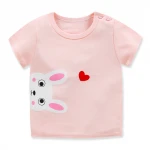 0-5 years old children clothes boys and girls cotton cartoon short-sleeved shirt wholesale