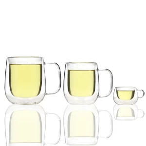 Wholesale supplier high quality clear double wall coffee cup glass cup