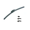 Flat frameless universal wiper blade for J hook wiper arm