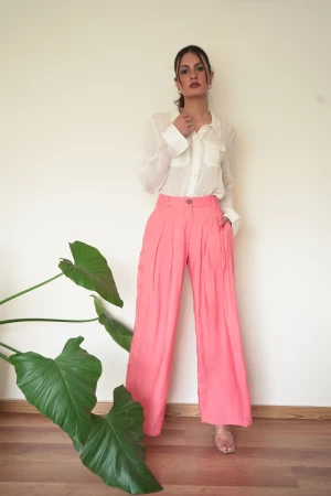 Marilyn wide-legged coral trousers