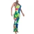 Import 0420M106 Casual Fashionable Women Summer Suspender Tie Dye Multicolor Flared Pleated Heaped Trouser One Piece Stacked Jumpsuit from China