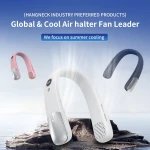 Portable Hanging Neck Fan with Brushless Motor - USB Type-C Rechargeable Wearable Cooling Device for Summer Outdoor Tra