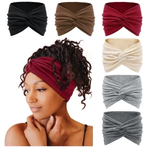 Wide Headbands for Women, 7'' Extra Large Turban Headband Boho Hairband Hair Twisted Knot