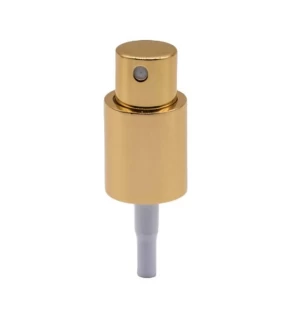 18mm 20mm 24mm 18/410 golden aluminum plastic mist sprayer pump with aluminum plastic caps