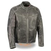 Men’s faux leather jacket w/ side stretch