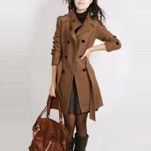 long sleeve winter wool coat women Europe style plus size casaco feminino ladies autumn new Slim long woolen coats Z5405